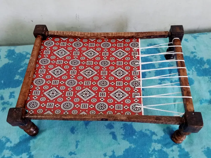 ANTIQUE%20DESIGN%20Solid%20Bamboo%20Wood%20Serving%20Tray%20Charpai%20Tray%20,%20Tea%20Coffee%20Food%20Platter%20Tray%20Home%20Decoration%20Sindhi%20Ajrak%20Style%20-%20Image%202