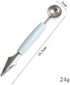 2in1 Double-Head Fruit Ball Carving Knife Kiwi Fruit Lemon Scoop Melon Fruit Jar Mashed Potato Baller Ice Cream Spoon. 