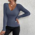 WEIRDO Autumn Winter Women Solid Rib Knit V Neck Stripe Pull Sweater Femme Y2k Long Sleeve Pullover Jersey Tops Fashion Clothes. 