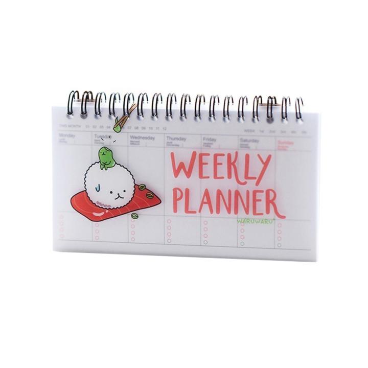Cute Daily Planner Weekly Day Plan Time Organizer Stuff Notebook Spiral Agenda