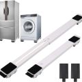 2 Pcs Mobile Furniture Roller Pedestal Lifter, Extendable Tools Set Heavy Weight Refrigerator Appliance Mover Transport Moving Tool Adjustable Metal Dolly Stand for Washer Dryer Moveable Small and Large Appliances Can Bear 300 Kg Non-Slip With Wheels Base. 