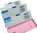 Double Sided Magnetic Button Geometry box with Calculator and Sharpener for boys and girls (Color, Character and Design as per Availability). 