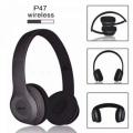 Wireless Headphones, P47 Bluetooth Over Ear Foldable Headset with Microphone Stereo Earphones 3.5mm Audio Support FM Radio TF for PC TV Smart Phones & Tablet. 