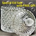 Elegant Imported Crystal Glass Candy Jar/Sweets Crystal Glass Jar/ Multipurpose Crystal Glass Jar with Lid. 