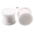 2 piece Hard Silicone Earrings Plugs Ear Gauges Unisex Luminous Black White 3-25mm. 