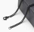 Black Stainless Steel Thin Curb Chain / Necklace for Men / Boys. 