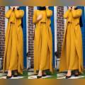 knot style jumpsuit with gown. 