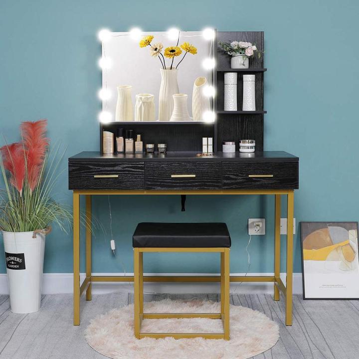Dressing Table With Mirror And Stool / Dresser / Wooden Dressing / Square  Type Dressing Table | Daraz.pk