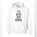 Never been normal white long sleeves hoodie. 