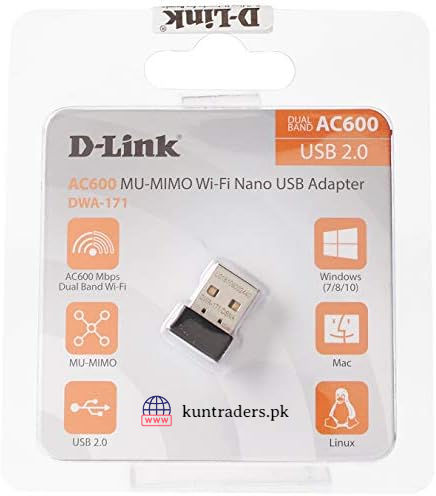 D-Link DWA-171 Dual Band AC600 MU-MIMO Wi-Fi Nano USB Adapter 2 Years Warranty