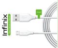 Infinix 100%Original Charing Cable-Micro USB Fast Charging Cable 1.2m Silicone Cable White. 