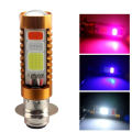LED Headlight Bulb for Bike 12V Motercycle 70cc & 125cc with Red, Blue and White Light with Flasher. 