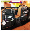 Car Back Seat Organizer PU Leather Car Back Seat Organizer Multifunctional Car Back Seat Storage with Tissue Box,Bottle, Tablet, and Umbrella Holder Pockets. 