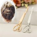Gold Silver Creative Scissors Shape Women Lady Girls Hair Clip Delicate Hair Pin Hair Barrette Hair Accessories Decorations. 