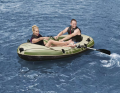 Bestway Hydro-Force Voyager 300 Inflatable River Boat w/Built-in Fishing Rod Holders, Tan. 