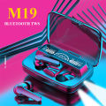 M19 TWS Earbuds | Black Color | Bluetooth 5.1 | Charging Bank. 