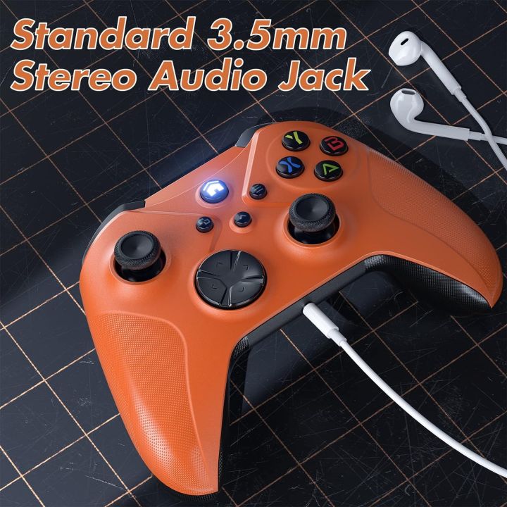 Wireless%20Controller%20for%20Xbox%20One,%20PC%20Game%20Controller%20Compatible%20with%20Microsoft%20Xbox%20One/Xbox%20One%20X/One%20S/Xbox%20Series%20S/X%20Gamepad%20Support%20Turbo/3.5mm%20Headphone%20Jack/Macro%20Functions%20(Orange)%20-%20Image%206