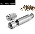 Techmanistan Stainless Steel Salt and Pepper Mill Grinder (1 Piece), Stainless Steel Manual Salt Grinder, Pepper Grinder, Spice Mill, Salt Mill, Pepper Mill, Handheld Salt & Pepper Mill. 