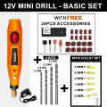 12V Mini Drill Grinder Engraving Pen Electric Rotary Tools Kit Engraver for Grinding Polishing Woodworking mini drill (HILDA). 