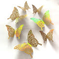 Gold hollow butterfly wall sticker, 3D three-dimensional wall background, decorative stickers, Amazon foreign trade, festival wedding decoration. 