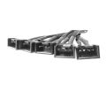 Black Net Sleeved IDE Molex to 5 x 4-Pins PWM CPU Case Cooling Fan Splitter Hub Power Adapter Cable, Molex to PWM 1X5. 