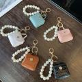 Cute Mini Coin Purses Pearl Chain Keychain Small Earphone Box Soft Leather Key Organizer Bag Key Ring Wallet Pouch. 