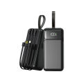 Aspor A317 22.5w 30000 mAh Fast Charging Power Bank With 3 Cables Black. 