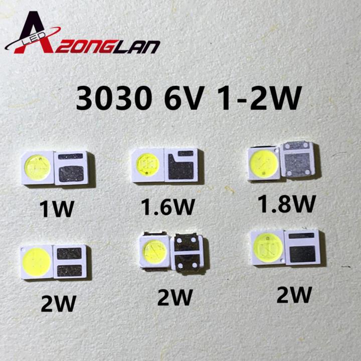 100pcs 3030 Backlight High Power LED DOUBLE CHIPS 1w 1.5W 2w 3V-3.6V 6v 9V lextar JUFEI AOT Cool white PT30A66 TV