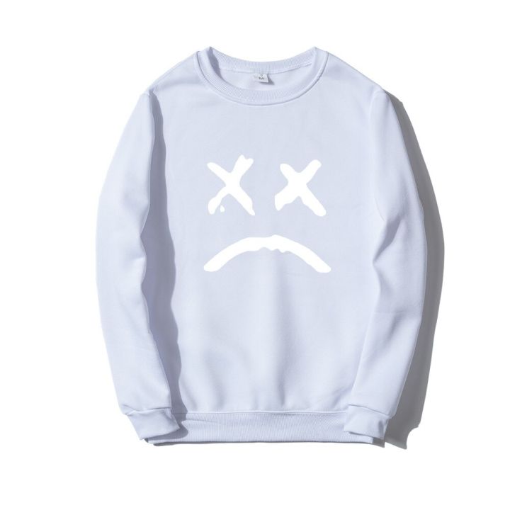 Round Collar Without A Hat Men Sweatshirt Lil Peep Hoodies Happy Smiling Face Print Fleece Pullover Hoodie Men Women Streetwear Daraz.pk