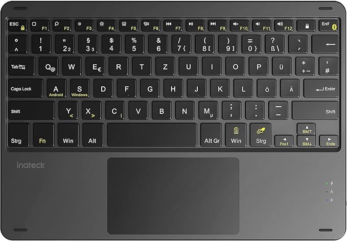 Inateck Tablet Keyboard with Touchpad, Compatible with Android Tablets/Smartphones and Windows PCs, KB01101