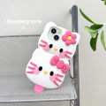 Sroof Case For iPhone 11 12 13 14 15 Pro Max Fun and Cute Ice Cream Kitty Cat Silicone Anti Drop phone case back cover. 