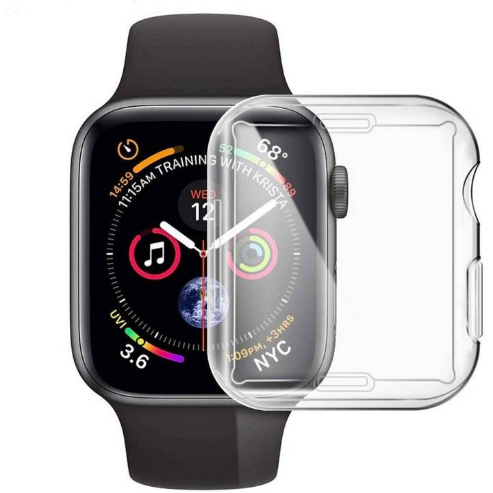 NXET Compatible with Apple Watch Series 4 40mm Case with Built in Screen Protector TPU High Definition Clear All Around Protective Bumper Soft Case for Apple Watch 40 mm Series 4