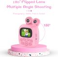 Kids Camera Instant Print Camera for Kids with Flipped Lens Zero Ink Kids Camera Digital Camera with 1 Rolls Print Paper,  32G SD Card for DIY Birthday Gifts Pink. 