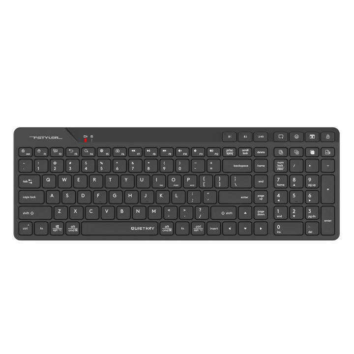 A4Tech Fstyler FBK27C AS Bluetooth & 2.4G Rechargeable Keyboard - Quiet Key Keyboard - System Swap - USB Type-C Rechargeable