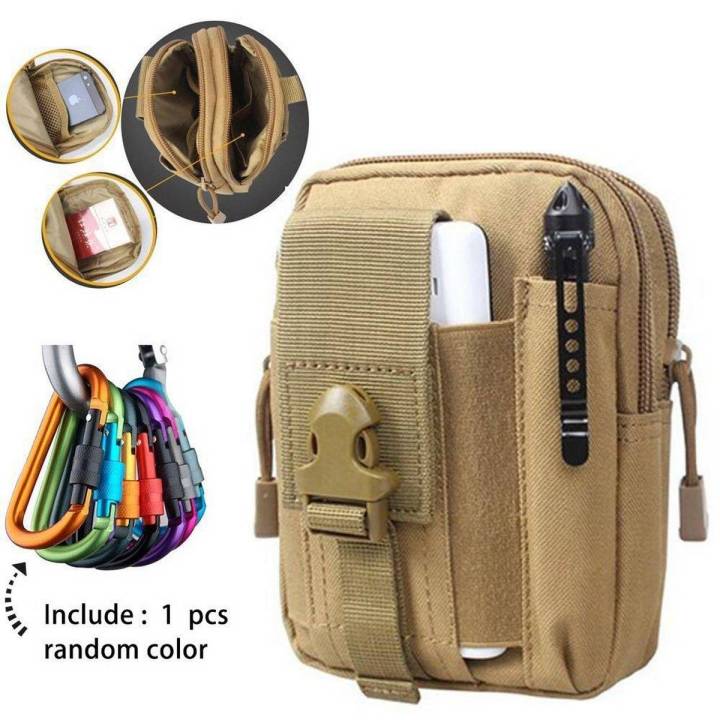 Waist Pack Multi Purpose Bag EDC Pouch Utiility Upgraded Version with Strap Camping Hiking Pouch Nyllon Cell Phonee Bag
