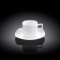 Wilmax England - Set Of 6 - SMALL COFFEE SHOT CUP & SAUCER - 90 ML. 