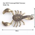 Solid Brass Scorpion Mini Statue Handmade Car Key Chain Ornaments Crafts Copper Vintage Miniatures Figurines Desk Decoration. 