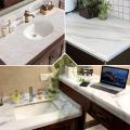Vinyl Marble Paper Roll perfect for kitchen and bathroom countertop Covers cabinets furniture walls with thick, waterproof contact wallpaper. 