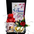 Best friend gift box for boys / girls  friends forever mug - keychain teddy bear - heart shaped chocolate - rose flower - greeting card - gift for friends on birthday - farewell - friendship day - engagement - Bride to be. 
