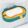1Pc Wall Mounted Soap Dishes Holder Self-adhesive Bathroom Kitchen Accessories. 