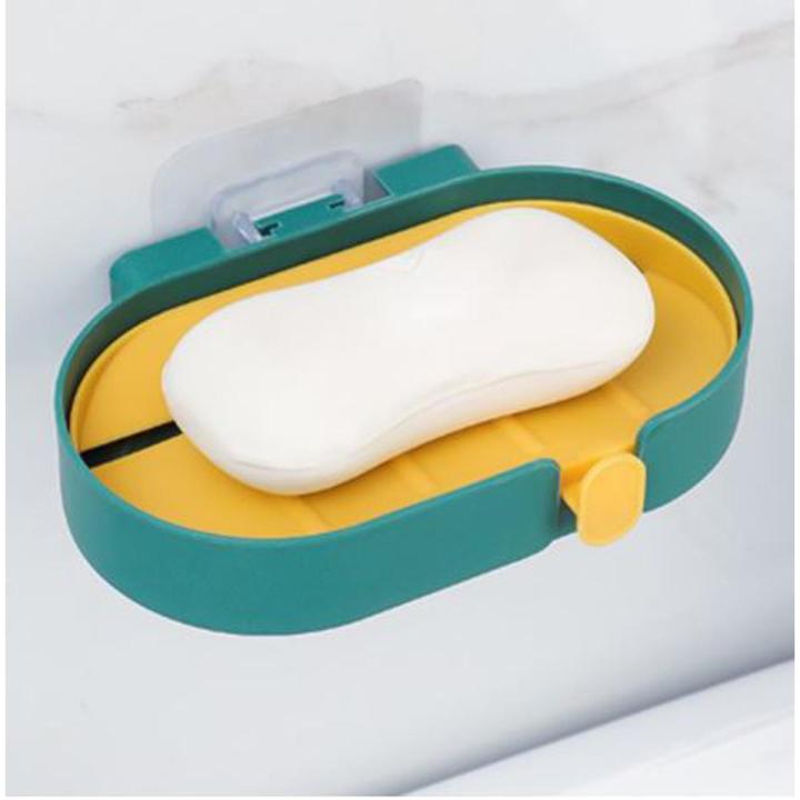 1Pc Wall Mounted Soap Dishes Holder Self-adhesive Bathroom Kitchen Accessories