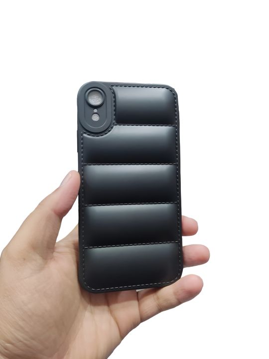iPhone XR Back Cover Soft Puffer Case Down Jacket Camera Protection Back Cover and Phone Case