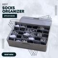 Underwear Socks Storage Organizer with Lids Foldable Closet Drawer Divider 24 Cells, Storage Box for Socks Underwear. 