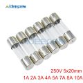 10 Glass Fuse 250v 5x20mm 1a 2a 3a 4a 5a 7a 8a 10a. 