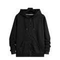 New Black Zipper Hoodie Fleece For Men. 