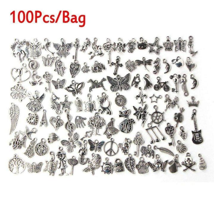 Jewelry Making Bead Mix Wholesale Lot Of 50 Tibetan Silver Mix - Foto 8