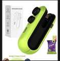 Mini Seal Machine, 2 in 1 USB Rechargeable Magnetic Heat Sealing & Cutting, Portable Handheld Vacuum Sealer for Food, Snacks, Chips, Fresh Storage, Plastic Bags Sealing Machine. (Multicolor). 