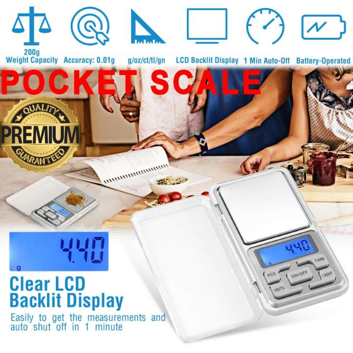 Imported Mini LCD Digital Pocket Scale - portable Weight Gram Jewelry Electronic Scale Weighing machine - Handheld scale Pocket Scales Gold Test Kit - Diamond Tester Precious Metal Testing LCD Display Automatic Shutoff 0.01g / 200g