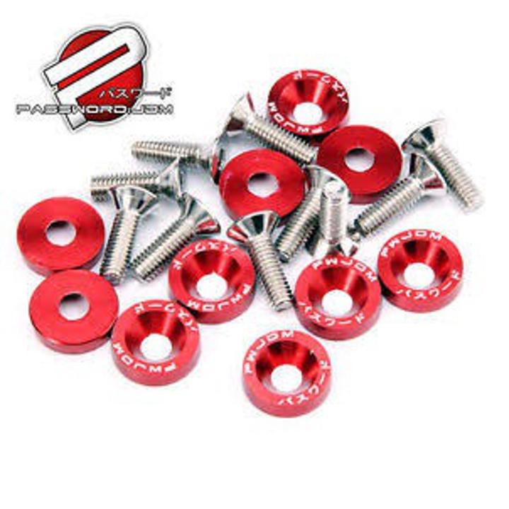 blue Password JDM Fender Washers Car Styling Universal Modification Password License Plate Bolts
