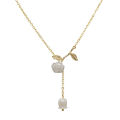 Spice girl temperament pendant jewelry wholesale niche ins style clavicle chain bow flower light luxury color preservation necklace women. 